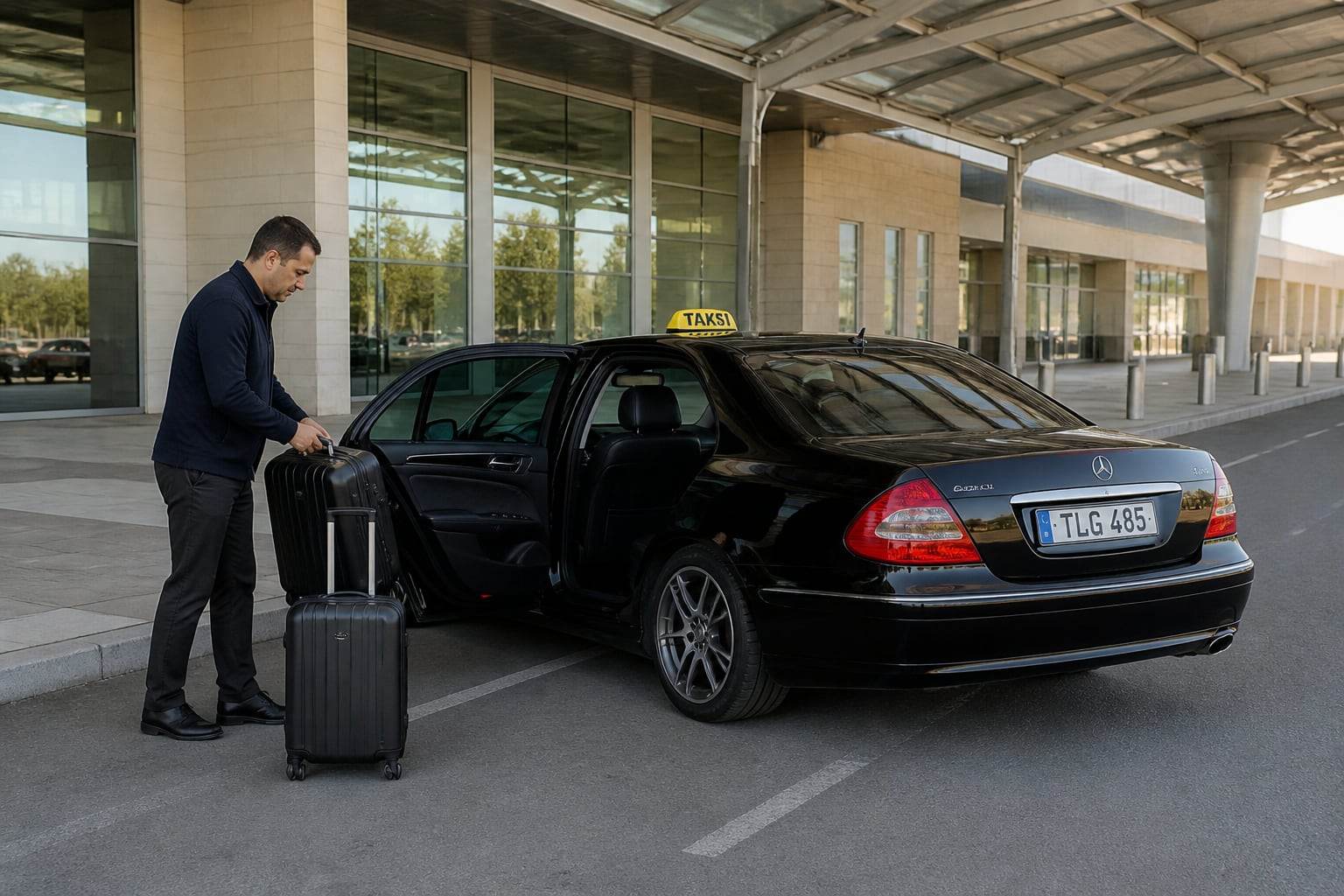 Havalimanında temsili bagaj desteği ve taksi transferi